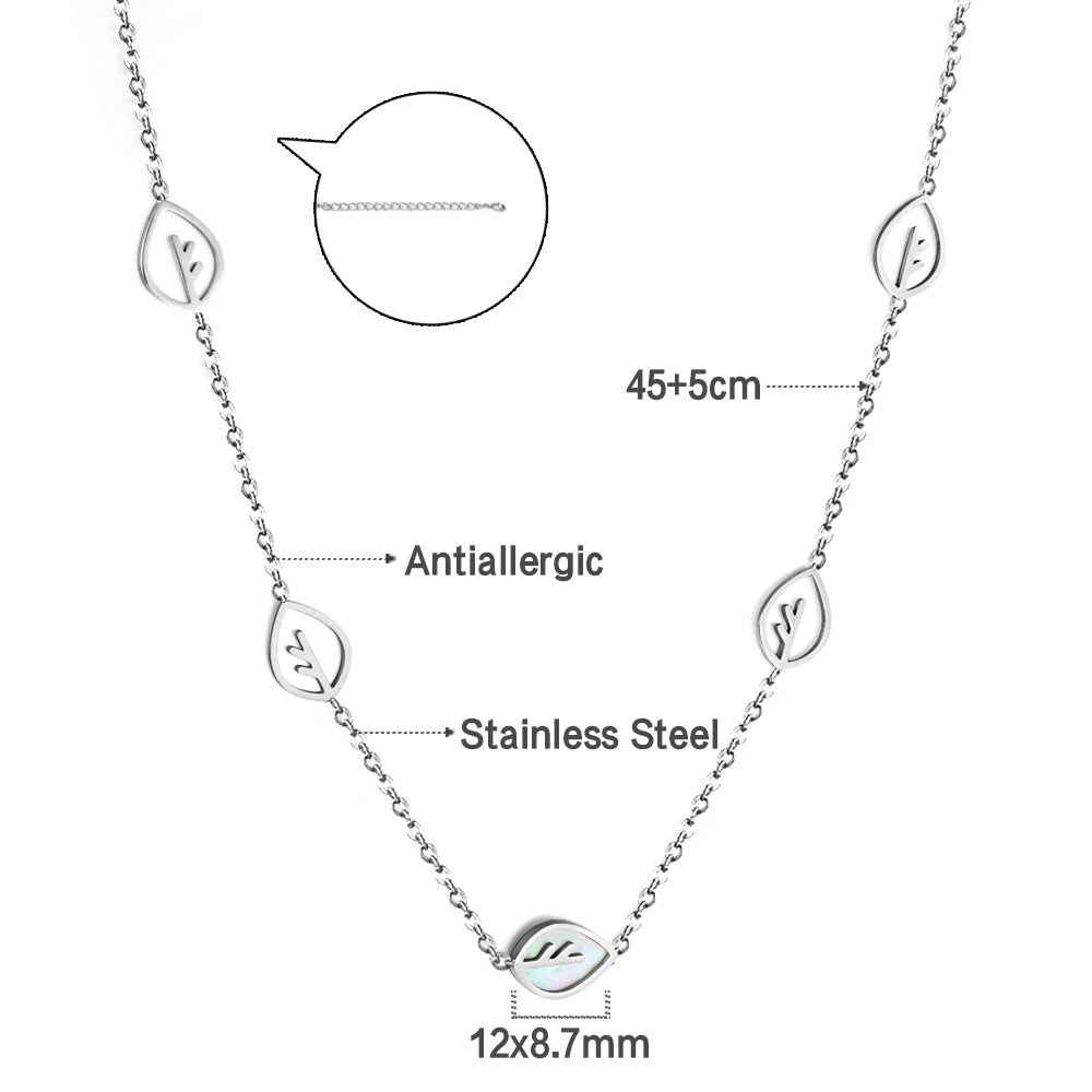Wholesale Gold Tone leaf - shaped Decor Necklace Mysterious Allure