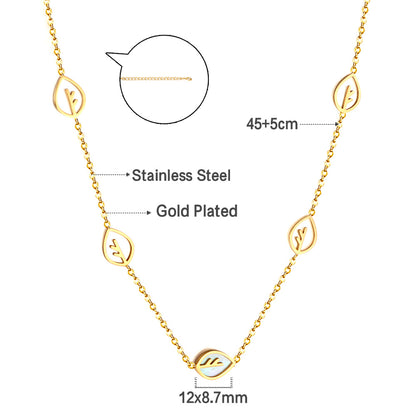 Wholesale Gold Tone leaf - shaped Decor Necklace Mysterious Allure