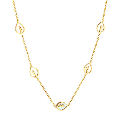 Wholesale Gold Tone leaf - shaped Decor Necklace Mysterious Allure