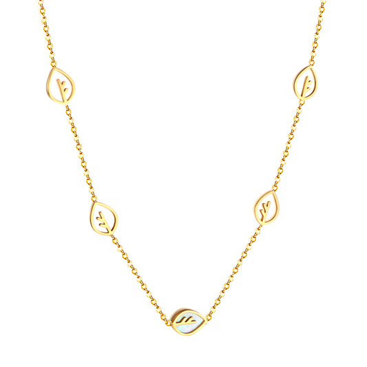 Wholesale Gold Tone leaf - shaped Decor Necklace Mysterious Allure