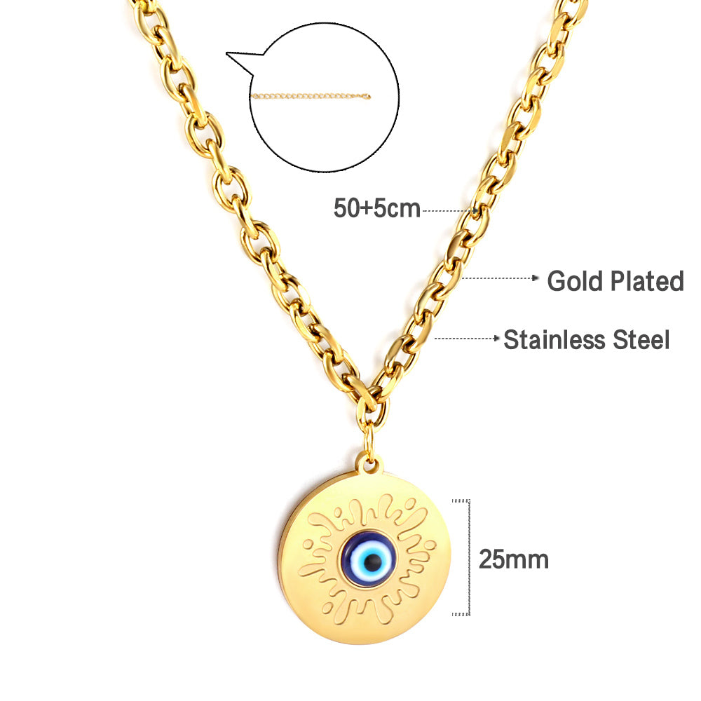 Wholesale Gold Tone Circular Pendant Necklace Classic Design