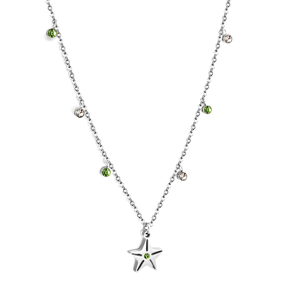 Wholesale Gold Tone Star Pendant Colorful Decor Necklace Dreamy Vibe