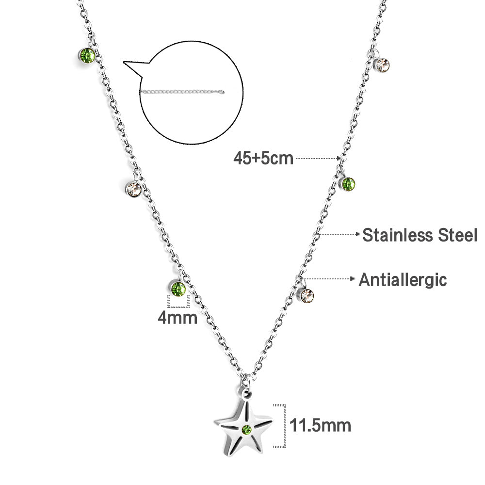 Wholesale Gold Tone Star Pendant Colorful Decor Necklace Dreamy Vibe