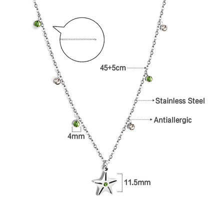 Wholesale Gold Tone Star Pendant Colorful Decor Necklace Dreamy Vibe