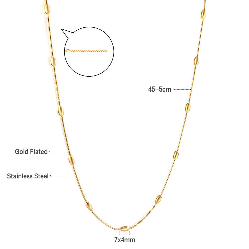 Wholesale Gold Tone Simple Chain with Small Dots Necklace Elegant Simplicity