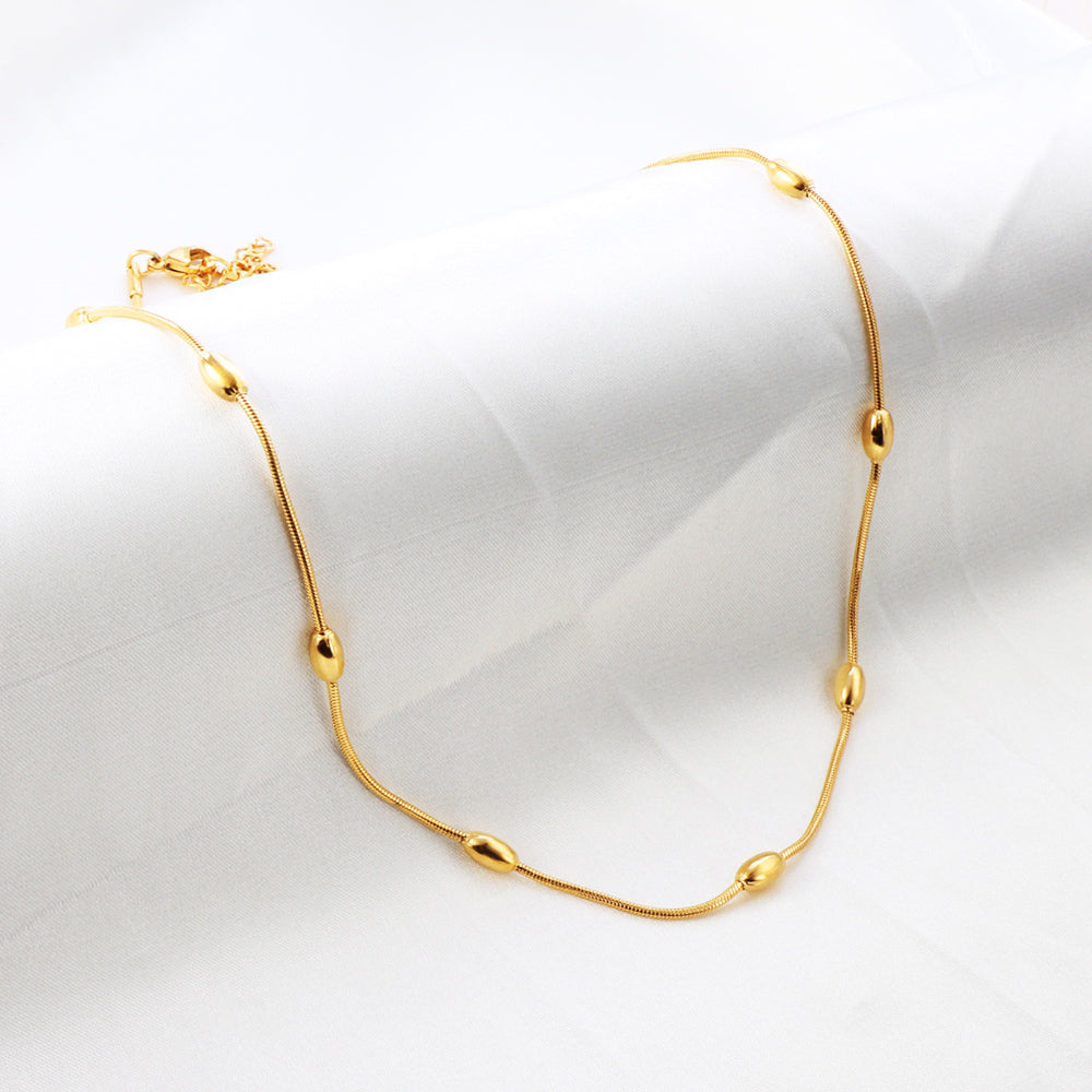 Wholesale Gold Tone Simple Chain with Small Dots Necklace Elegant Simplicity