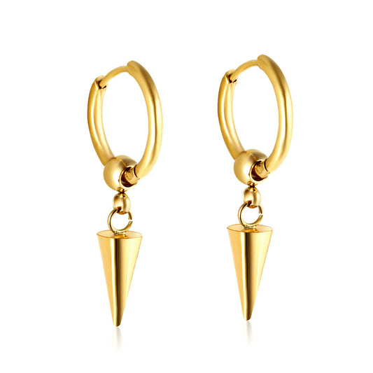 Wholesale 18K Gold Trendy Cone Drop Hoop Earrings