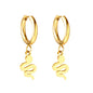 Wholesale 18K Gold Circle with Snake Stud Earrings