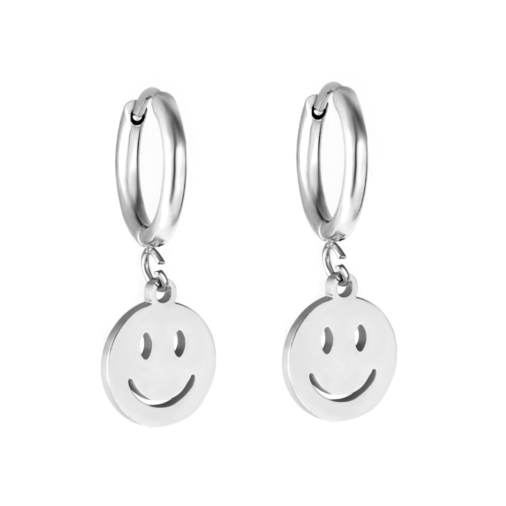 Wholesale 18K Gold Cute Smiley Butterfly Hoop Earrings