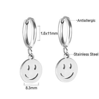 Wholesale 18K Gold Cute Smiley Butterfly Hoop Earrings