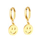 Wholesale 18K Gold Cute Smiley Butterfly Hoop Earrings