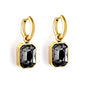 Wholesale 18K Gold Square - cut CZ Hoop Earrings Diverse Colors