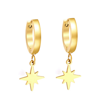 Wholesale 18K Gold Star Hoop Earrings SGS Approved