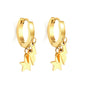 Bulk 18K Gold Star Dangle Hoop Earrings Hypoallergenic
