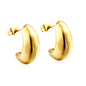 Wholesale Smooth Crescent - Shaped Gold Earrings for Jewelry Suppliers Elegant Style