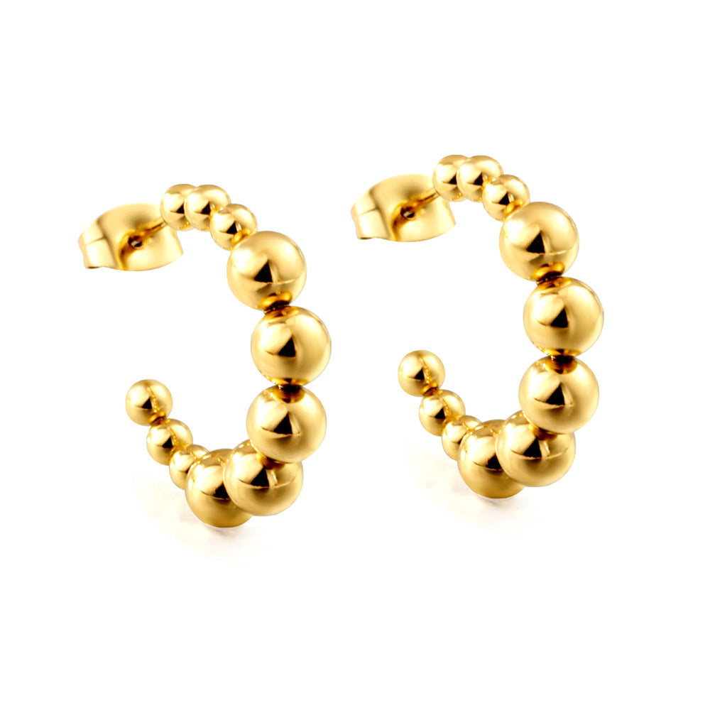 Wholesale Bead Chain Hoop Earrings for Fashion Retailers Stylish Bulk Option