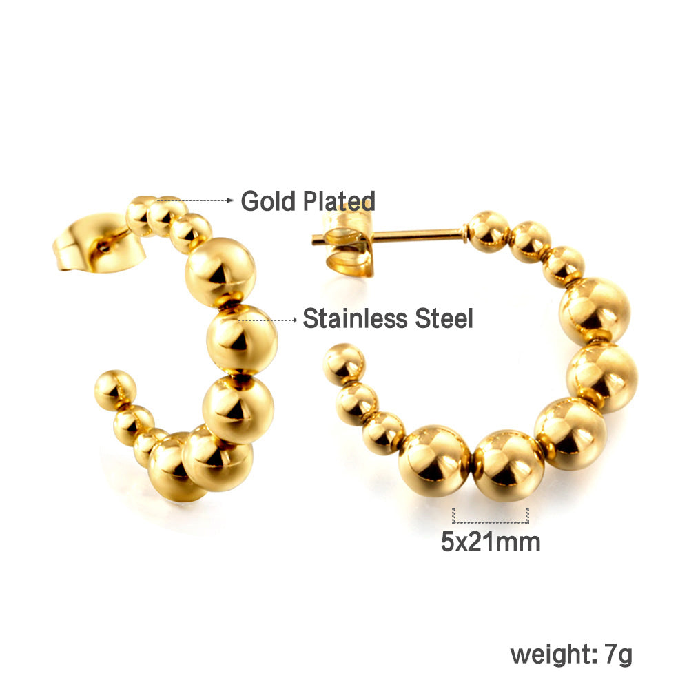 Wholesale Bead Chain Hoop Earrings for Fashion Retailers Stylish Bulk Option