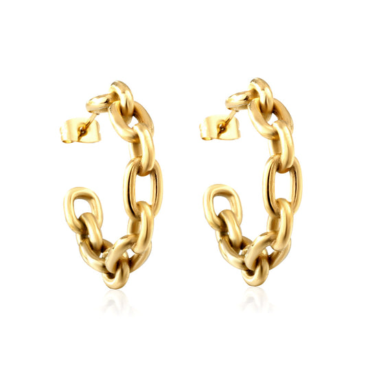 Wholesale Chain - Link Gold Earrings for Accessory Vendors Trendy Look