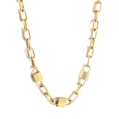 Wholesale 18K Gold Link Chain Necklace Simple Style