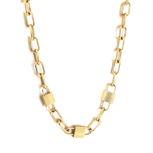 Wholesale 18K Gold Link Chain Necklace Simple Style