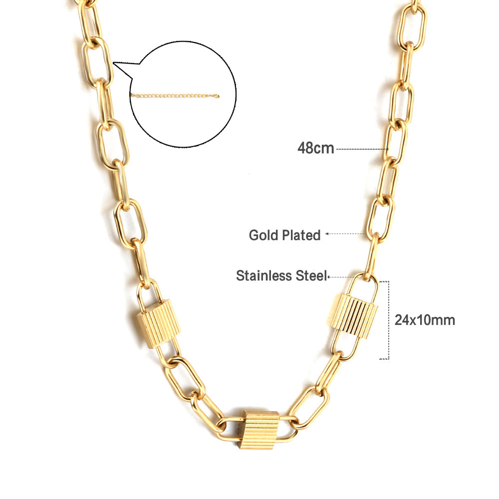 Wholesale 18K Gold Link Chain Necklace Simple Style