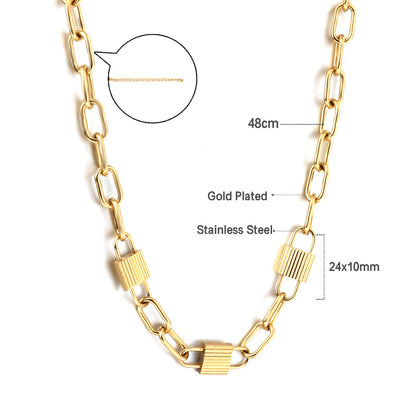 Wholesale 18K Gold Link Chain Necklace Simple Style