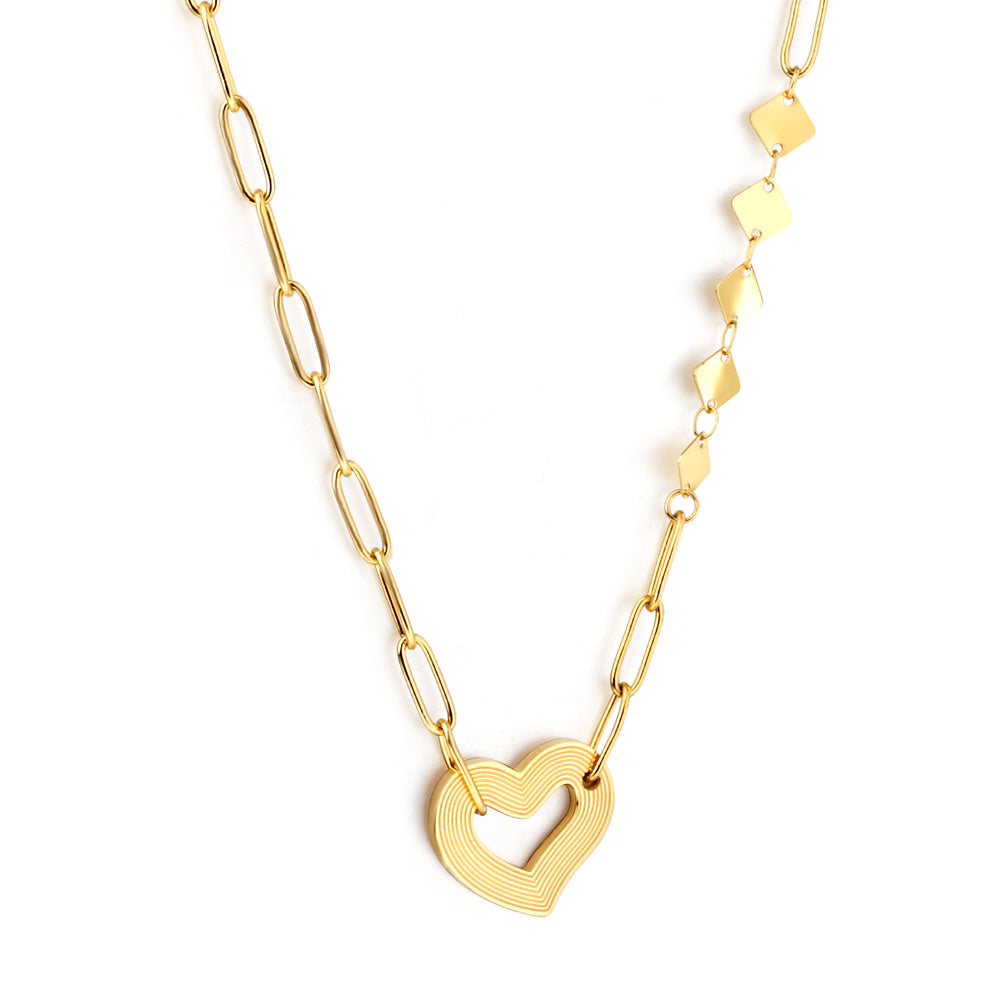 Wholesale 18K Gold Small Heart Accent Necklace Sweet Style