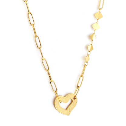 Wholesale 18K Gold Small Heart Accent Necklace Sweet Style