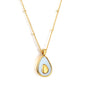 Bulk Stainless Steel Gold Tone Teardrop Mother - of - Pearl Pendant Necklace Elegant Grace