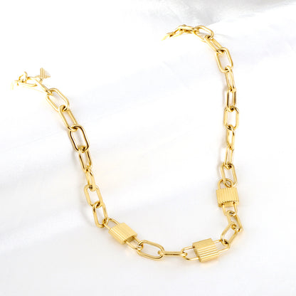 Wholesale 18K Gold Link Chain Necklace Simple Style