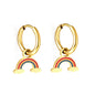 Bulk 18K Gold Playful Rainbow Drop Hoop Earrings