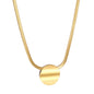 Wholesale Stainless Steel Gold Tone Round Pendant Necklace Simple Elegance