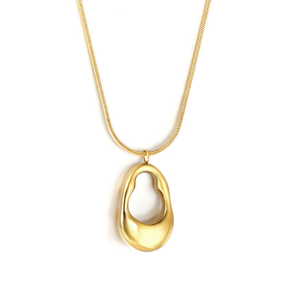 Wholesale 18K Gold Oval Pendant Necklace Modern Style