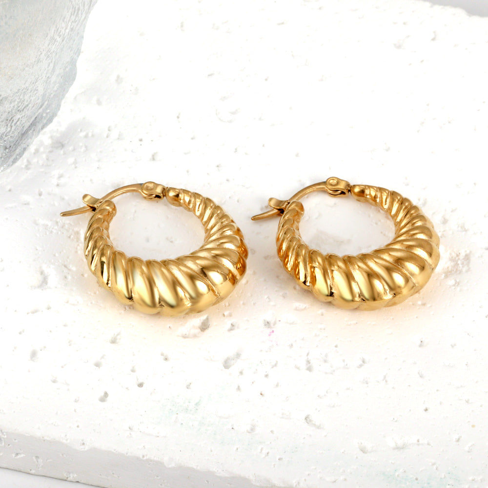 Wholesale Twisted Texture Gold Earrings for Jewelry Retailers Fashion Forward