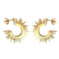 Wholesale 18K Gold Sun - shape Stud Earrings Shining Look