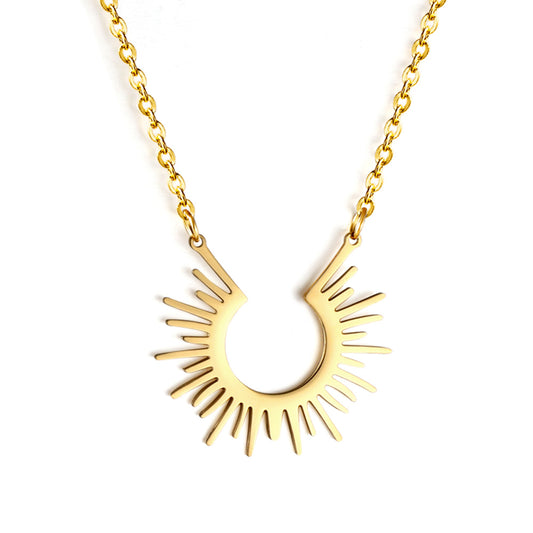 Wholesale 18K Gold Sun - shaped Necklace Sunny Style