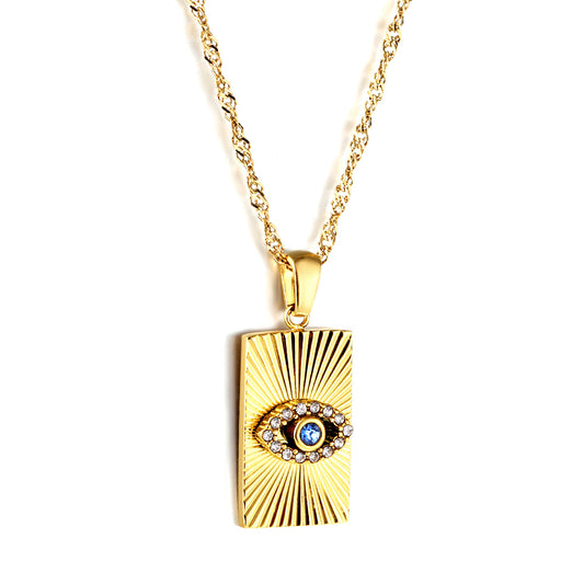 Wholesale 18K Gold Eye Design Necklace Mystical Style