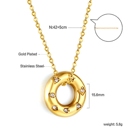 Wholesale 18K Gold Diamond - encrusted Ring Necklace Luxurious Style