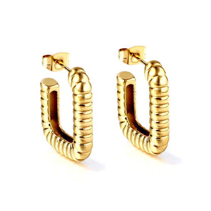 Bulk Ribbed U Shaped Stud Earrings for Fashion Distributors Stylish Structure