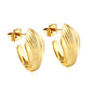 Wholesale Striped Gold Earrings for Fashion Suppliers Modern Design