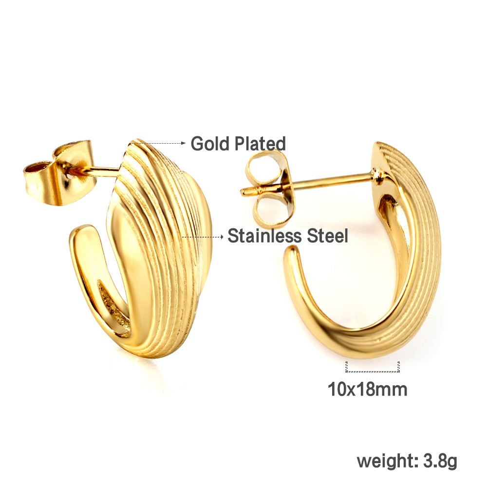 Wholesale Striped Gold Earrings for Fashion Suppliers Modern Design