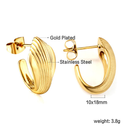 Wholesale Striped Gold Earrings for Fashion Suppliers Modern Design