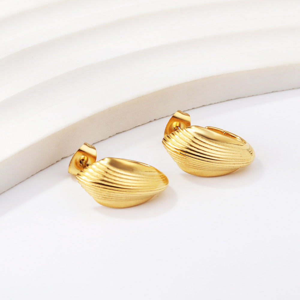 Wholesale Striped Gold Earrings for Fashion Suppliers Modern Design