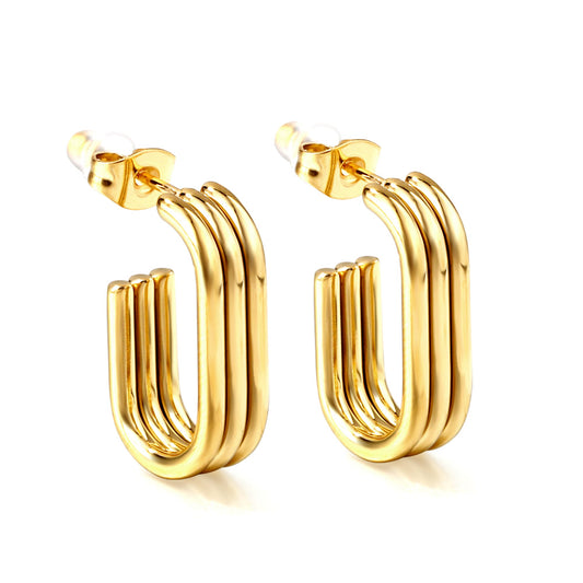 Wholesale Layered U Shaped Stud Earrings for Accessory Vendors Modern Sophistication