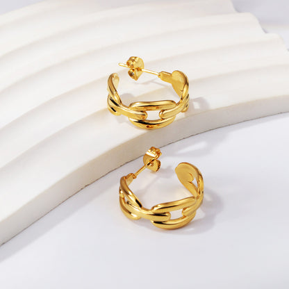 Wholesale Cross - Detail Gold Earrings for Fashion Retailers Chic Style