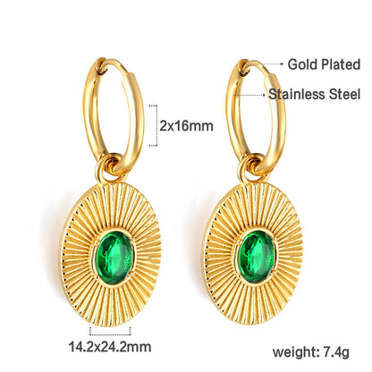Bulk 18K Gold Elegant Gem - adorned Hoop Earrings