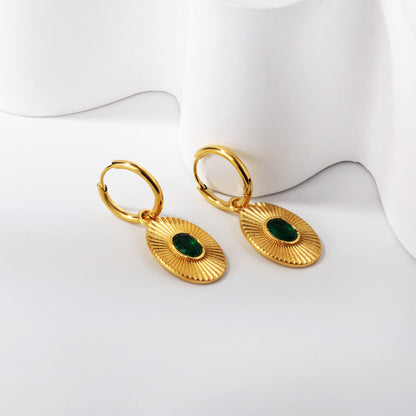 Bulk 18K Gold Elegant Gem - adorned Hoop Earrings
