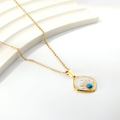 Wholesale 18K Gold Sun and Shell Necklace Beachy Style