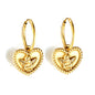 Bulk 18K Gold Heart - textured Hoop Earrings Elegant Style