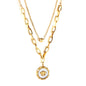 Wholesale 18K Gold Double - chain Heart Necklace Fashionable Style